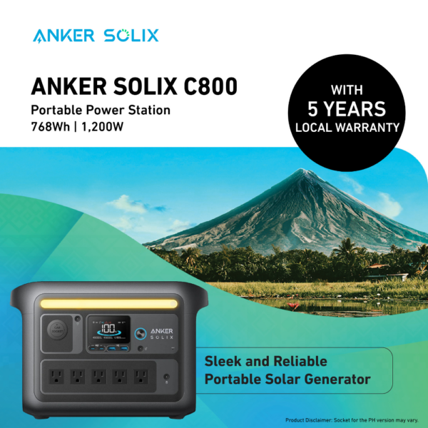 Anker SOLIX C800 Portable Power Station - 768Wh | 1,200W